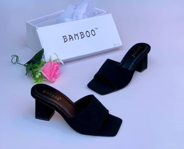 Bamboo black slippers