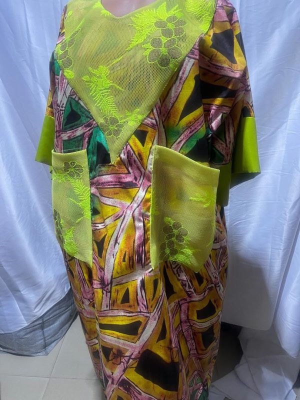 TADE Kampala mixed with scuba lace Bubu gown