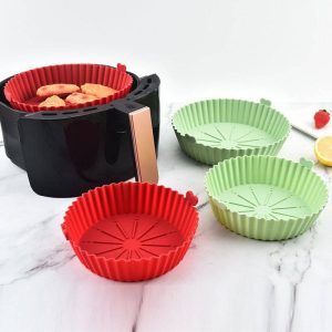 SILICONE AIR FRYER PLATE BIG SIZE AIR FRYER BOWL