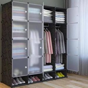 4 partition plastic wardrobe