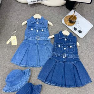 High Quality Girls Denim Gown with cap