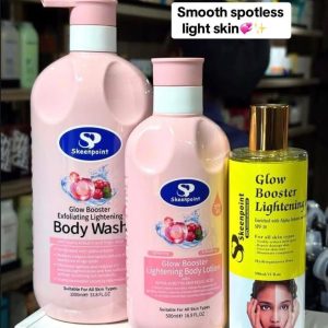 Skeenpoint Glow Booster Exfoliating & Lightening Body Wash and Body Lotion- Suitable for all skin - 1000ml/500ml